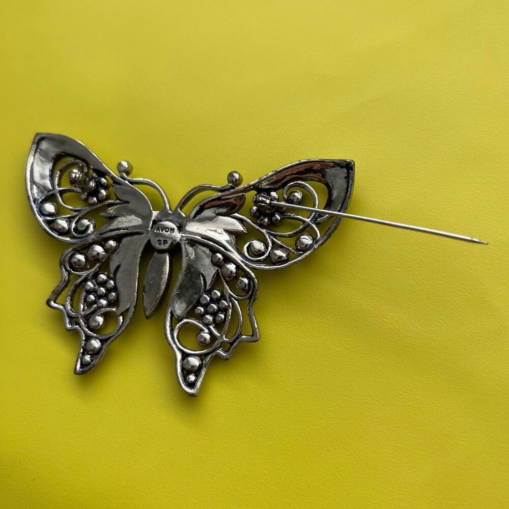 Bundle - Avon Rhinestone Butterfly Brooch, Aquamarine and Multicolor, 3x2 inches - Picture 5 of 9